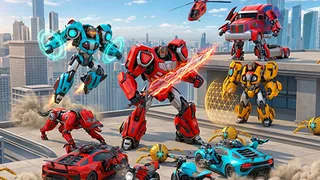 Flying Robot Transform Car Games